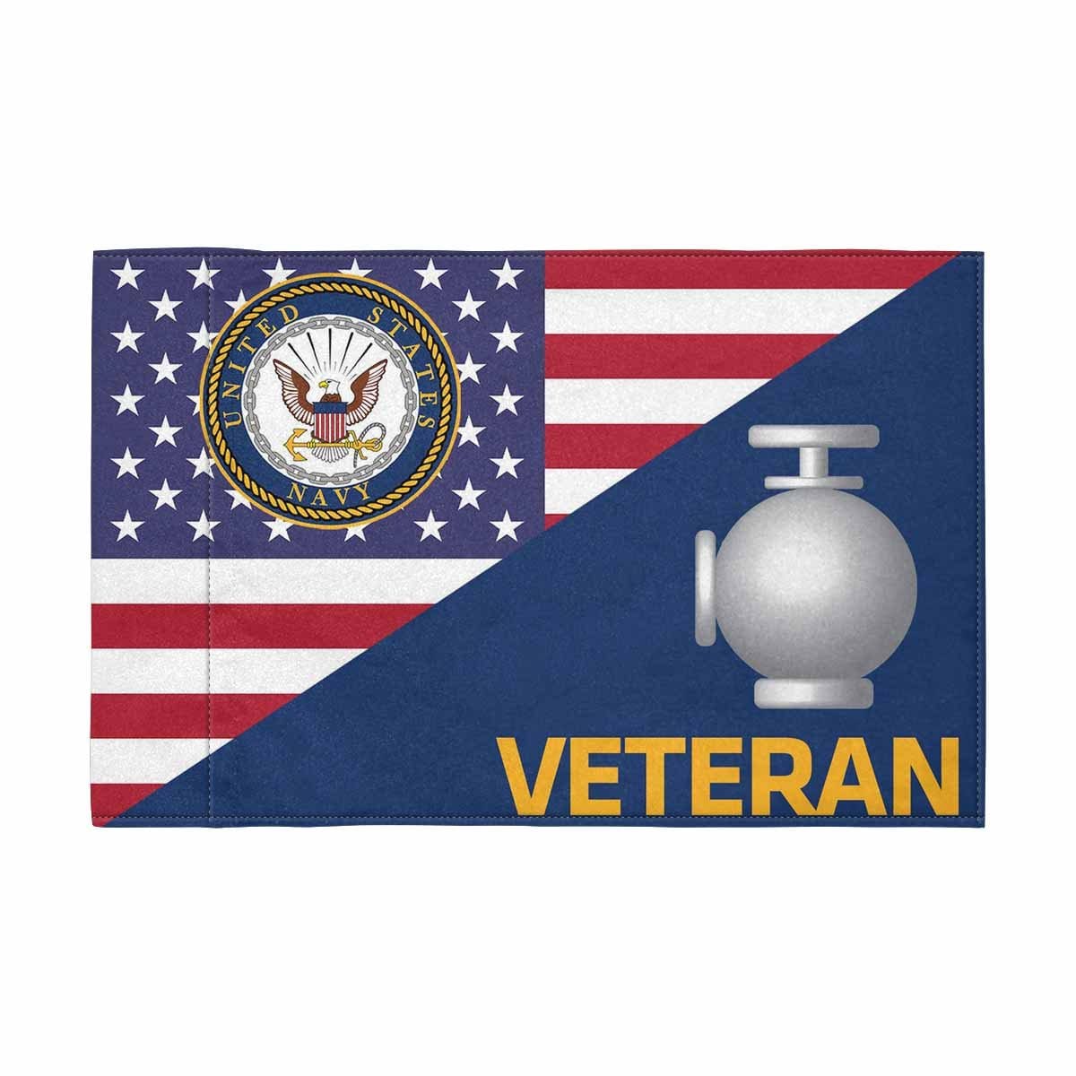 US Navy Utilitiesman Navy UT Veteran Motorcycle Flag 9" x 6" Twin-Side Printing D01-MotorcycleFlag-Navy-Veterans Nation