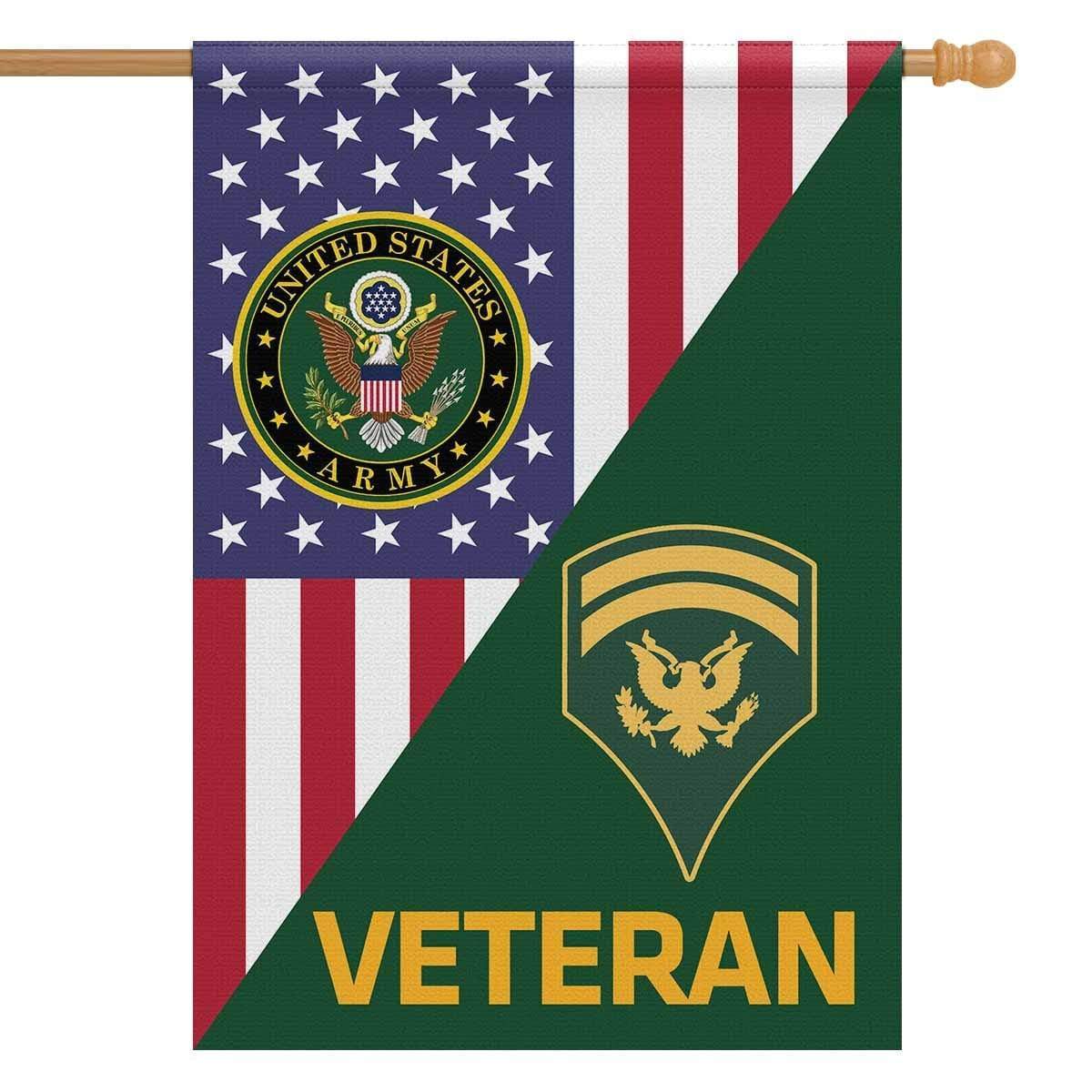 US Army Veteran Insignia With America Flag House Flag 28 Inch x 40 Inch Twin-Side Printing-HouseFlag-Army-Veterans Nation