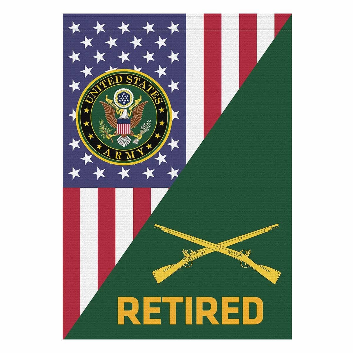 U.S. Army Infantry Retired House Flag 28 Inch x 40 Inch Twin-Side Printing-HouseFlag-Army-Branch-Veterans Nation