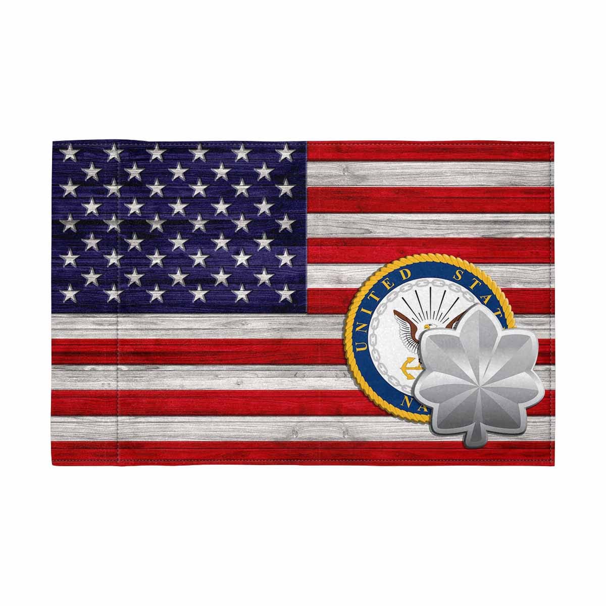 US Navy O-5 Motorcycle Flag 9" x 6" Twin-Side Printing D02-MotorcycleFlag-Navy-Veterans Nation
