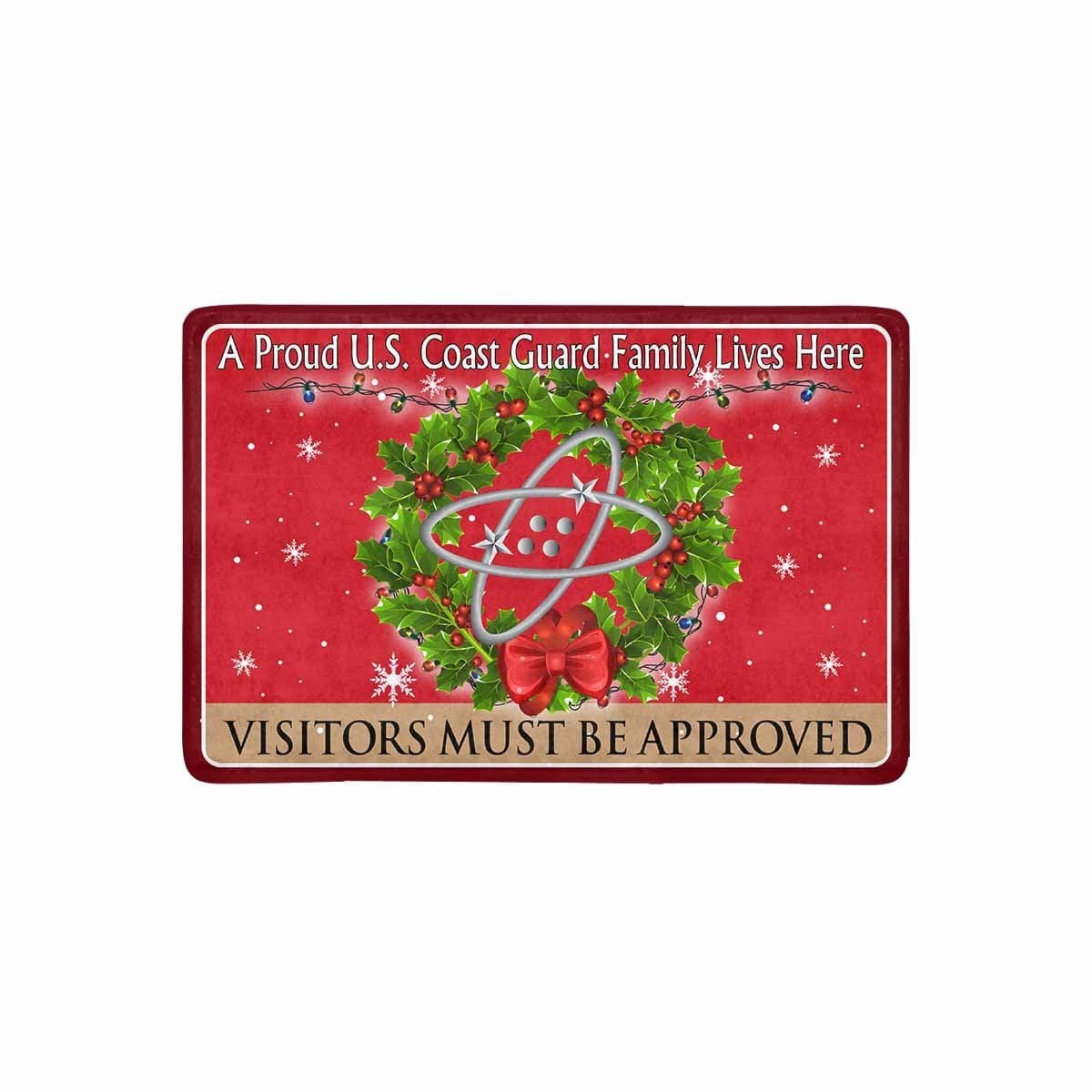 US Coast Guard Electronics Technician ET Logo - Visitors must be approved Christmas Doormat-Doormat-USCG-Rate-Veterans Nation