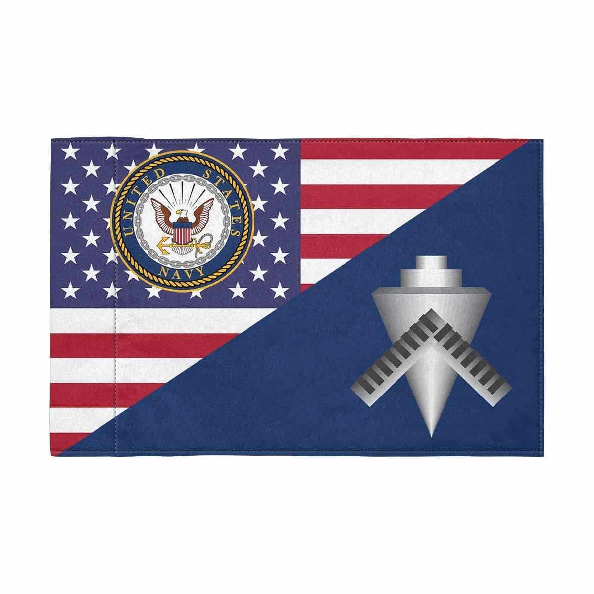 US Navy Builder Navy BU Motorcycle Flag 9" x 6" Twin-Side Printing D01-MotorcycleFlag-Navy-Veterans Nation