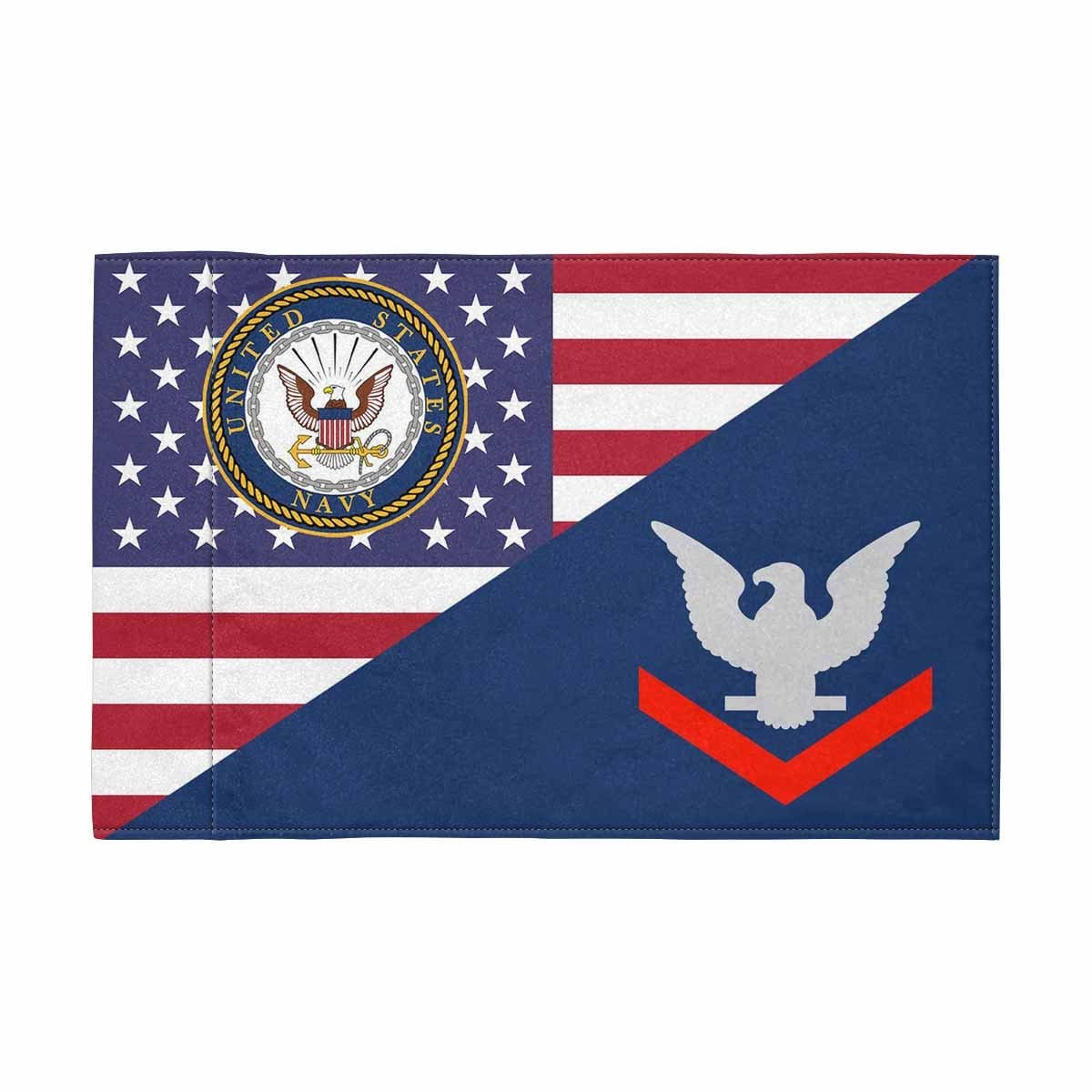 US Navy E-4 Collar Device Motorcycle Flag 9" x 6" Twin-Side Printing D01-MotorcycleFlag-Navy-Veterans Nation