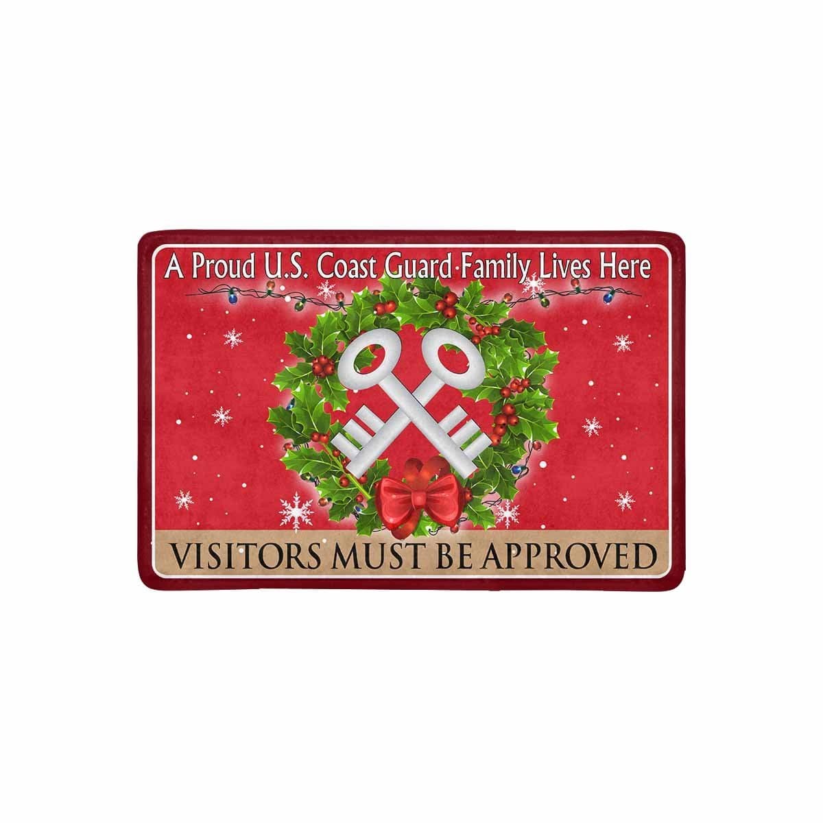 US Coast Guard Storekeeper SK Logo - Visitors must be approved Christmas Doormat-Doormat-USCG-Rate-Veterans Nation