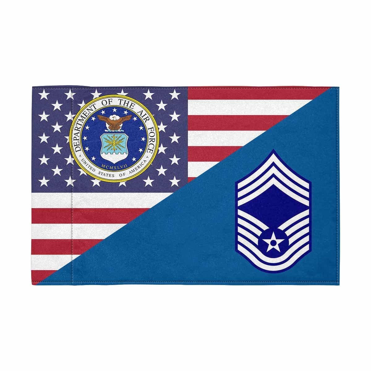 US Air Force E-9 CMSgt Motorcycle Flag 9" x 6" Twin-Side Printing D01-MotorcycleFlag-USAF-Veterans Nation