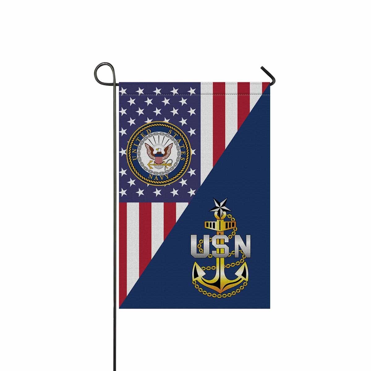 US Navy E-8 Senior Chief Petty Officer E8 SCPO Senior Noncommissioned Officer Collar Device Garden Flag/Yard Flag 12 inches x 18 inches Twin-Side Printing-GDFlag-Navy-Collar-Veterans Nation