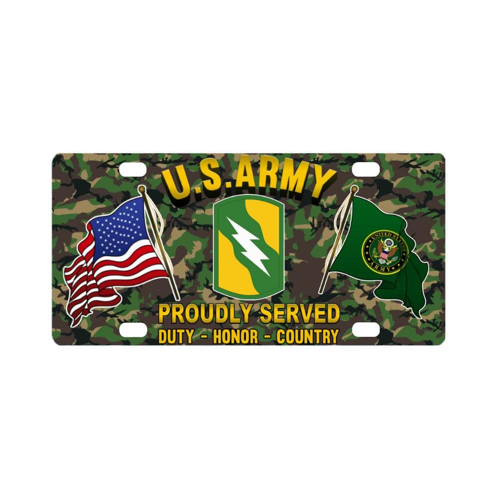 US ARMY 155TH ARMORED BRIGADE COMBAT TEAM- Classic License Plate-LicensePlate-Army-CSIB-Veterans Nation