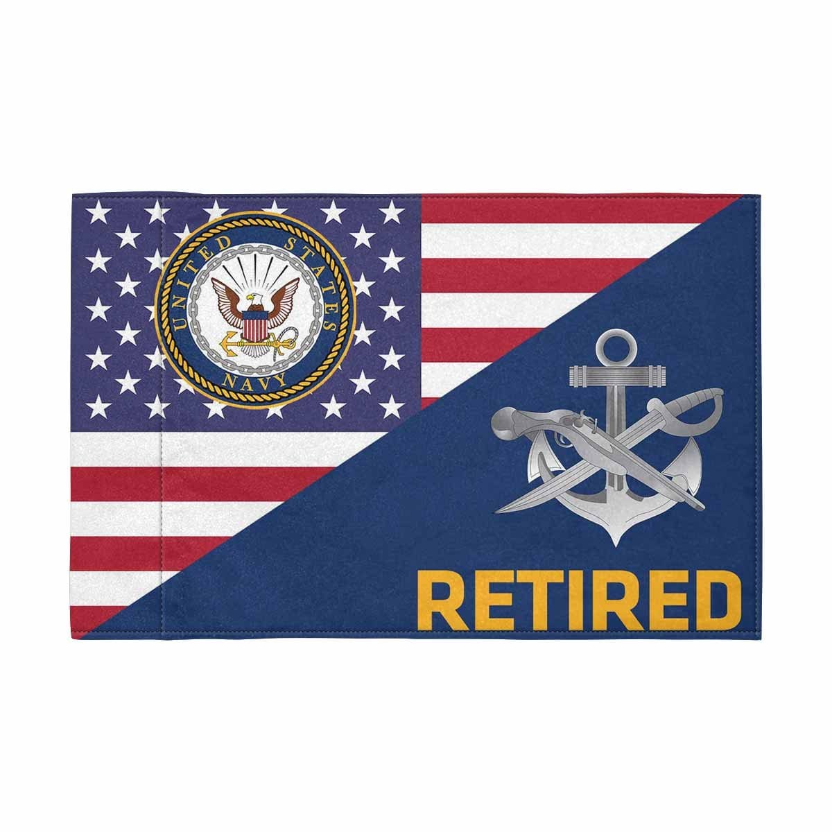 US Navy Special Warfare Boat Operator Navy SB Retired Motorcycle Flag 9" x 6" Twin-Side Printing D01-MotorcycleFlag-Navy-Veterans Nation