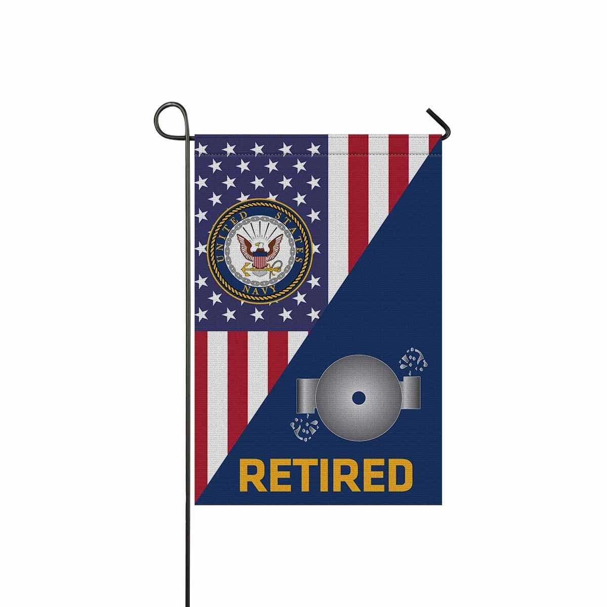 US Navy Boiler technician Navy BT Retired Garden Flag/Yard Flag 12 inches x 18 inches Twin-Side Printing-GDFlag-Navy-Rate-Veterans Nation