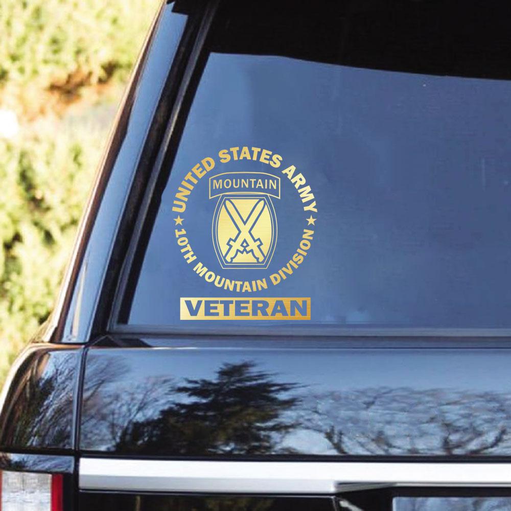 US Army 10th Mountain Infantry Division Clear Stickers-Decal-Army-CSIB-Veterans Nation