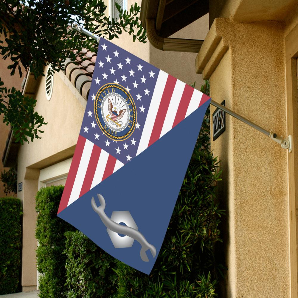 US Navy Construction Mechanic Navy CM House Flag 28 inches x 40 inches Twin-Side Printing-HouseFlag-Navy-Rate-Veterans Nation