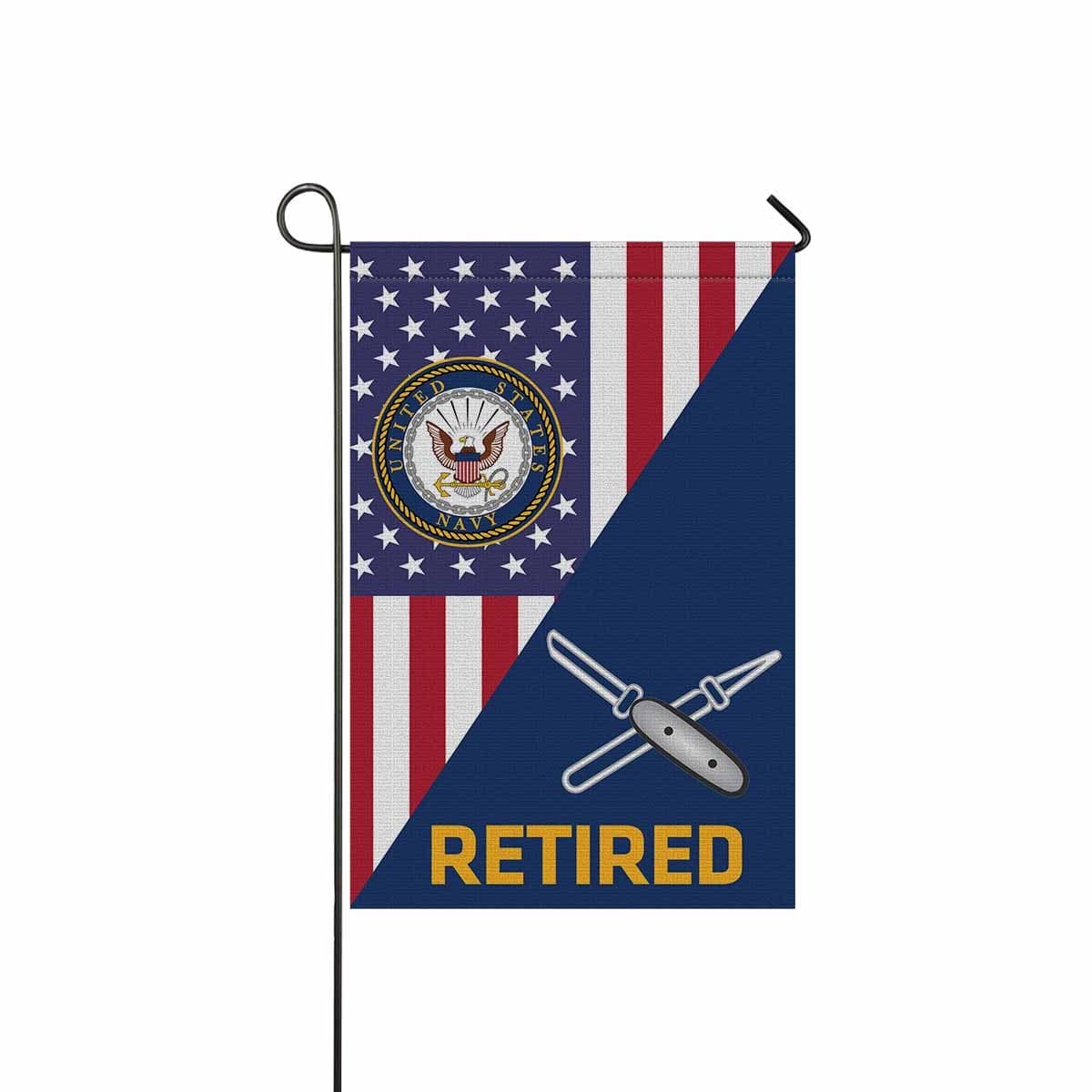 US Navy Lithographer Navy LI Retired Garden Flag/Yard Flag 12 inches x 18 inches Twin-Side Printing-GDFlag-Navy-Rate-Veterans Nation