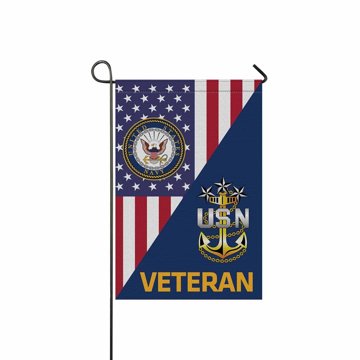 US Navy E-9 Master Chief Petty Officer Of The Navy E9 MCPON Senior Enlisted Advisor Collar Device Veteran Garden Flag/Yard Flag 12 inches x 18 inches Twin-Side Printing-GDFlag-Navy-Collar-Veterans Nation