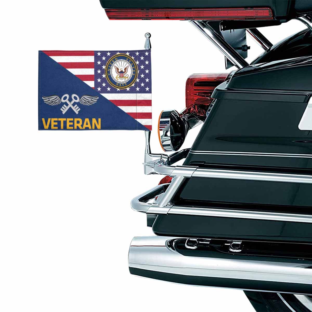 US Navy Aviation Storekeeper Navy AK Veteran Motorcycle Flag 9" x 6" Twin-Side Printing D01-MotorcycleFlag-Navy-Veterans Nation