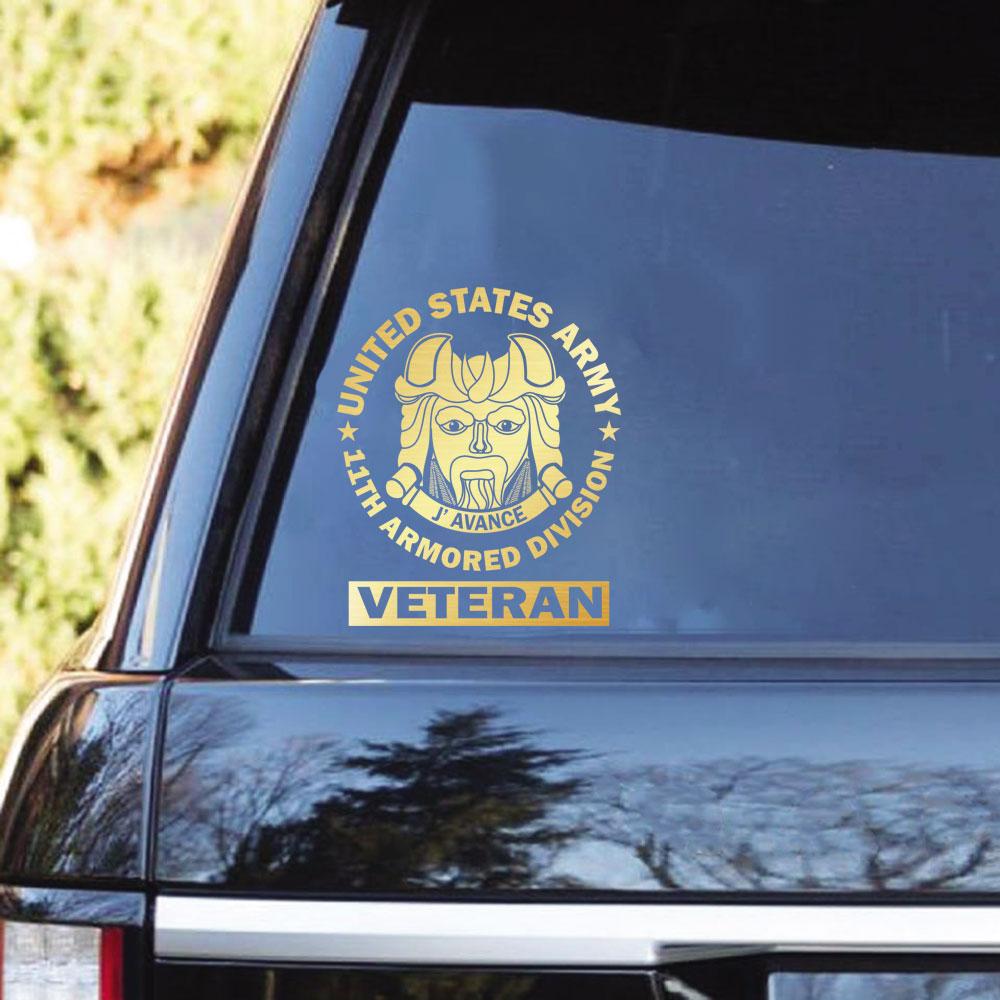 US Army 11th Armored Division Clear Stickers-Decal-Army-CSIB-Veterans Nation