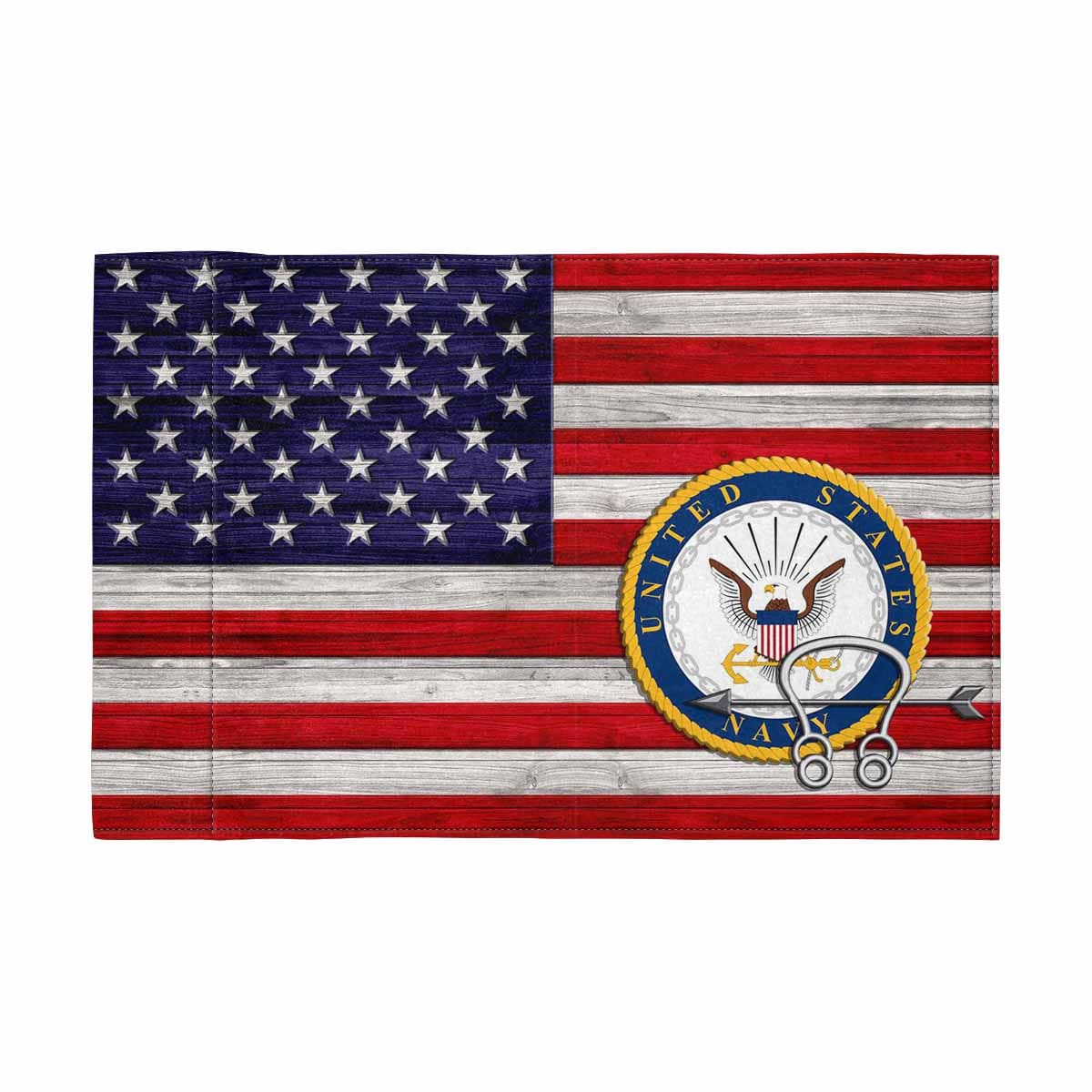 US Navy Sonar Technician Navy ST Motorcycle Flag 9" x 6" Twin-Side Printing D02-MotorcycleFlag-Navy-Veterans Nation