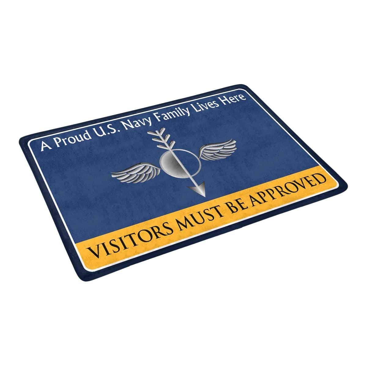 Navy Aerographers Mate Navy AG Family Doormat - Visitors must be approved (23,6 inches x 15,7 inches)-Doormat-Navy-Rate-Veterans Nation