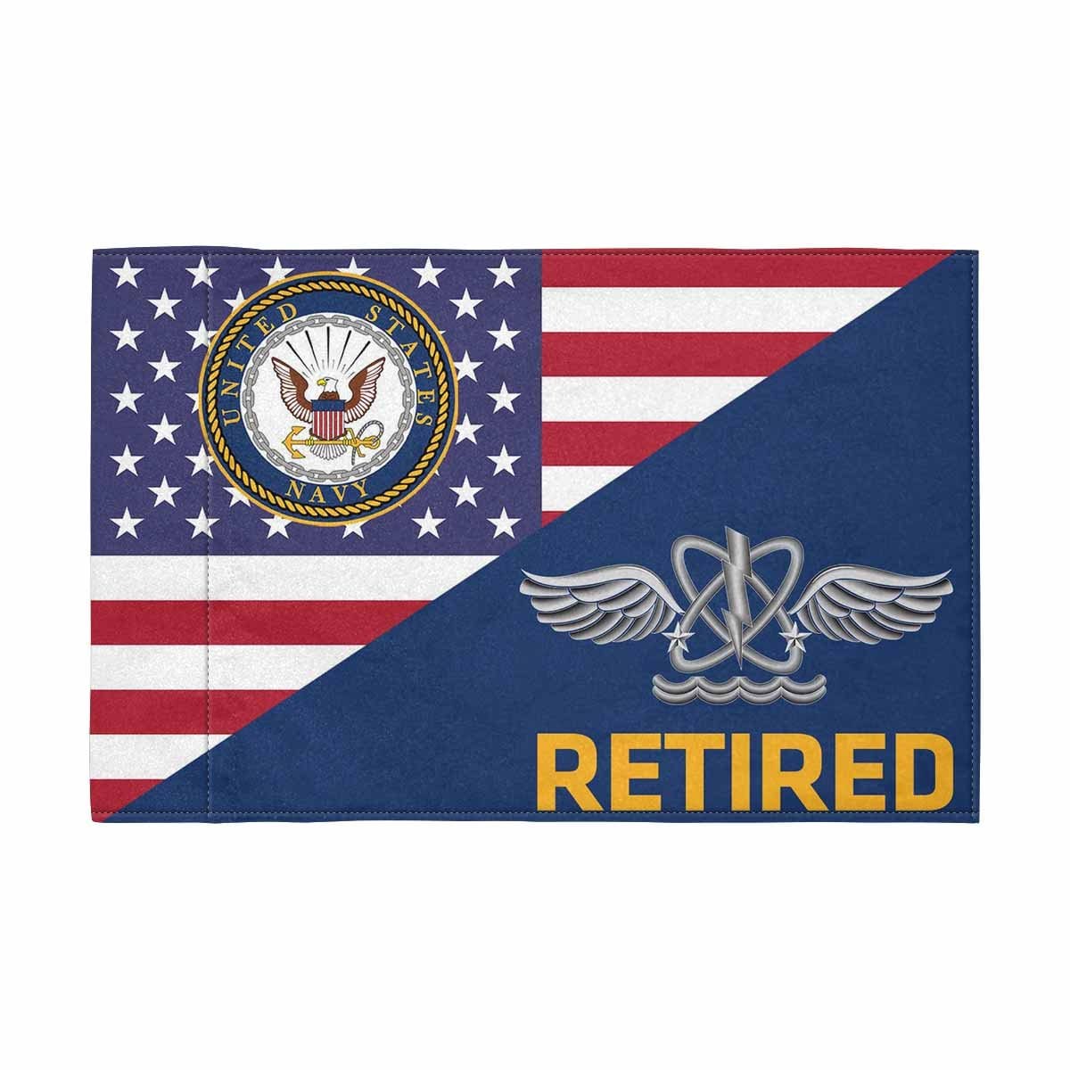 US Navy Naval aircrewman Navy AW Retired Motorcycle Flag 9" x 6" Twin-Side Printing D01-MotorcycleFlag-Navy-Veterans Nation