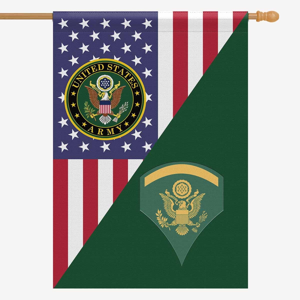 US Army E-5 SPC E5 SP5 Specialist 5 Specialist 2nd Class House Flag 28 inches x 40 inches 2-Side Printing-HouseFlag-Army-Ranks-Veterans Nation