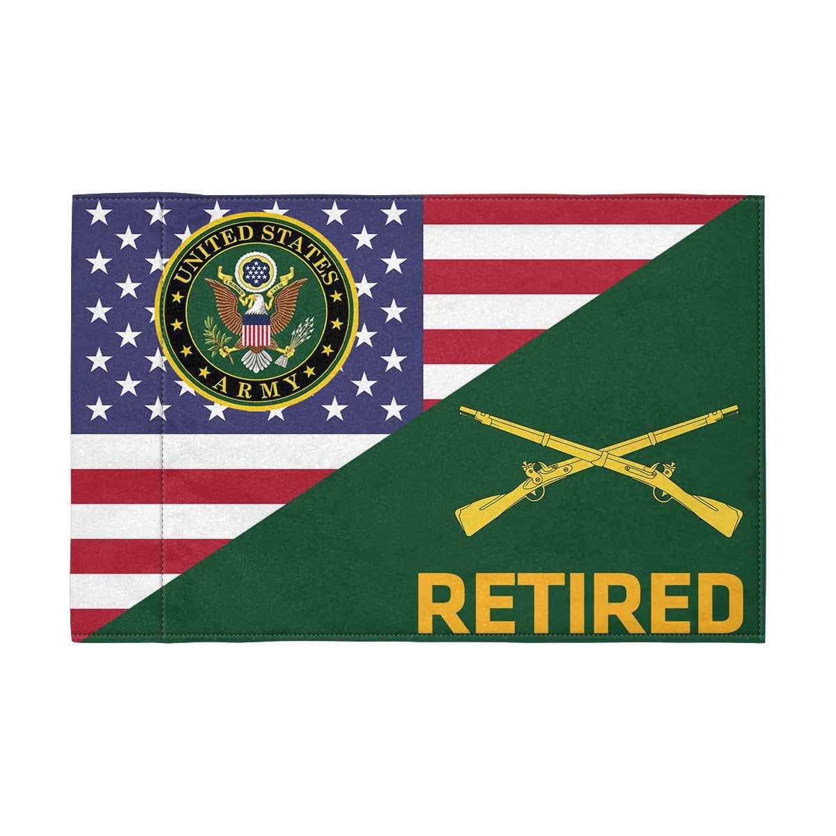 US Army Infantry Retired Motorcycle Flag 9" x 6" Twin-Side Printing D01-MotorcycleFlag-Army-Veterans Nation