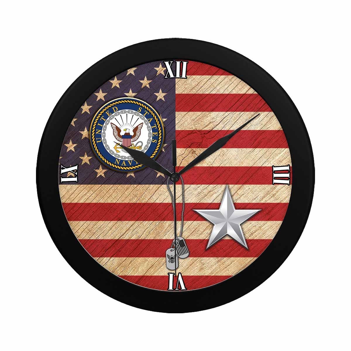 US Navy O-7 Rear Admiral Lower Half O7 RDML Flag Officer Wall Clock-WallClocks-Navy-Officer-Veterans Nation