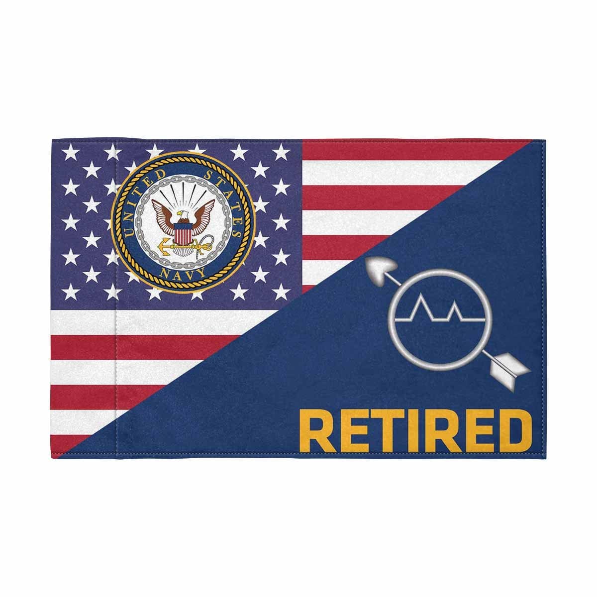 US Navy Operations specialist Navy OS Retired Motorcycle Flag 9" x 6" Twin-Side Printing D01-MotorcycleFlag-Navy-Veterans Nation