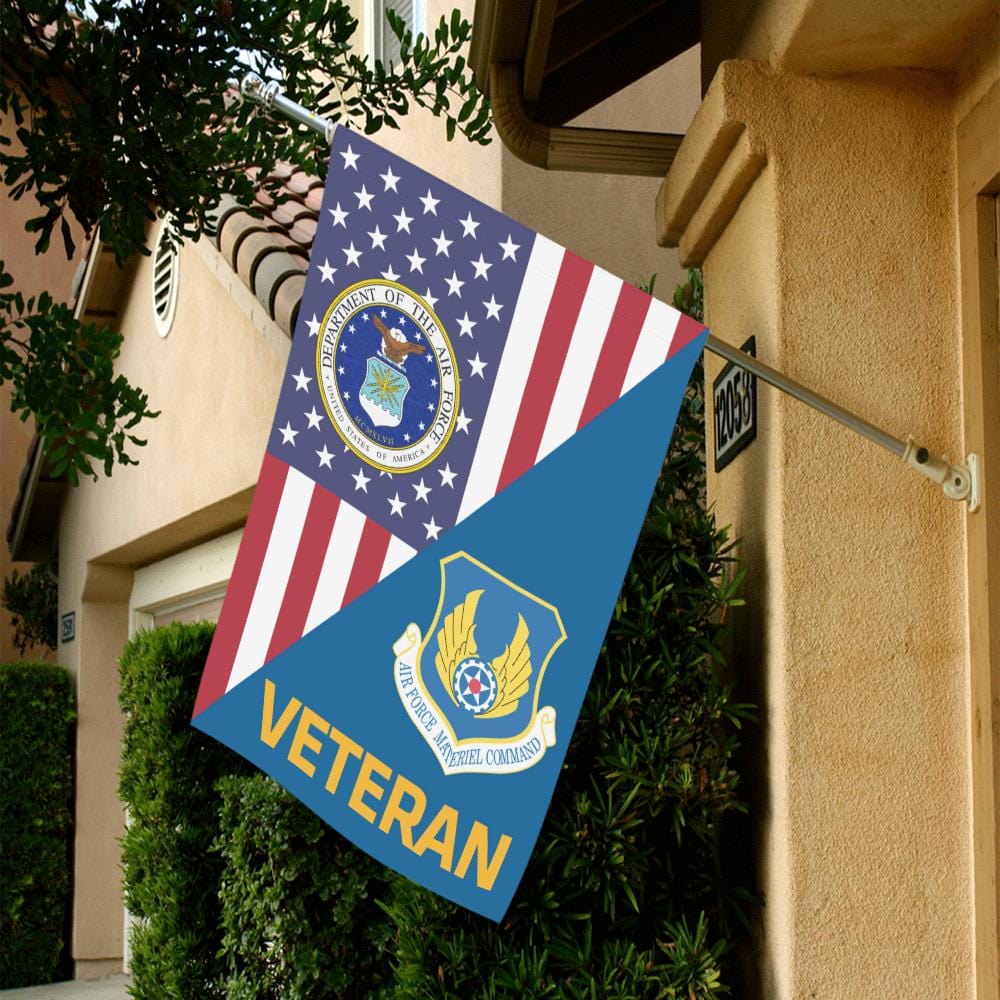 US Air Force Materiel Command Veteran House Flag 28 inches x 40 inches Twin-Side Printing-HouseFlag-USAF-Shield-Veterans Nation