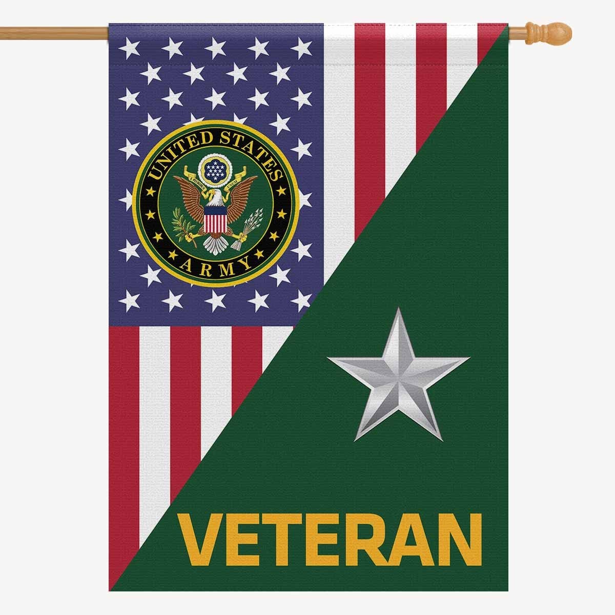 US Army O-7 Brigadier General O7 BG Veteran House Flag 28 Inch x 40 Inch 2-Side Printing-HouseFlag-Army-Ranks-Veterans Nation