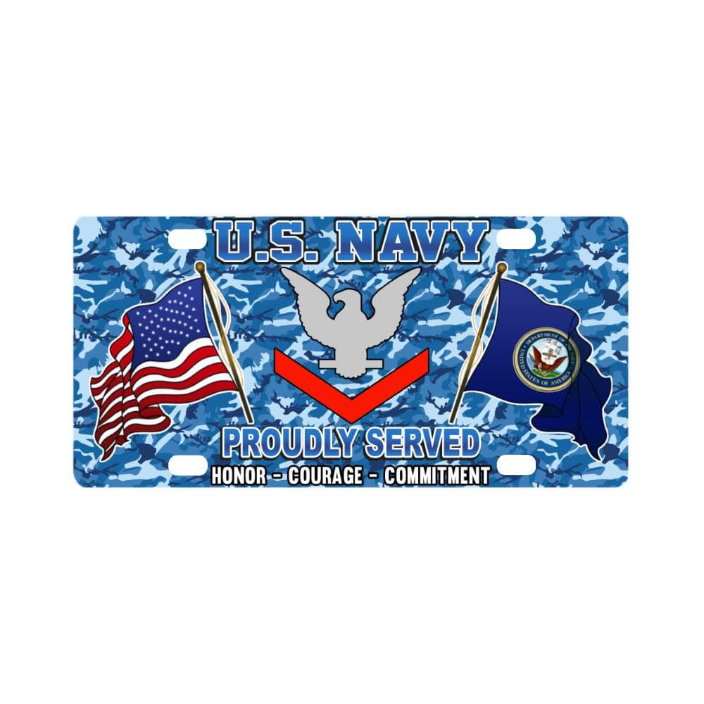 US Navy E-4 Petty Officer Third Class E4 PO3 Colla Classic License Plate-LicensePlate-Navy-Collar-Veterans Nation