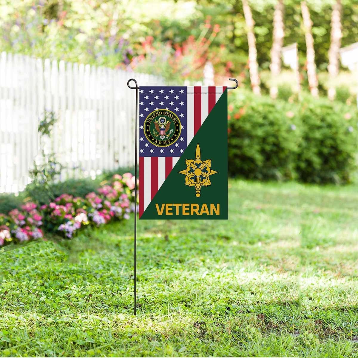 US Army Military Intelligence Branch Veteran Garden Flag/Yard Flag 12 Inch x 18 Inch Twin-Side Printing-GDFlag-Army-Branch-Veterans Nation