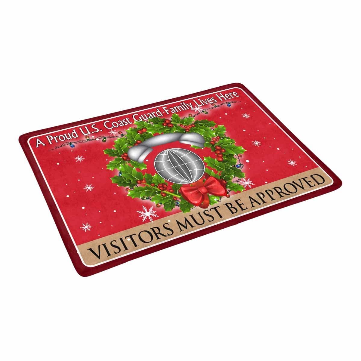 US Coast Guard Information Systems Technician IT Logo - Visitors must be approved Christmas Doormat-Doormat-USCG-Rate-Veterans Nation
