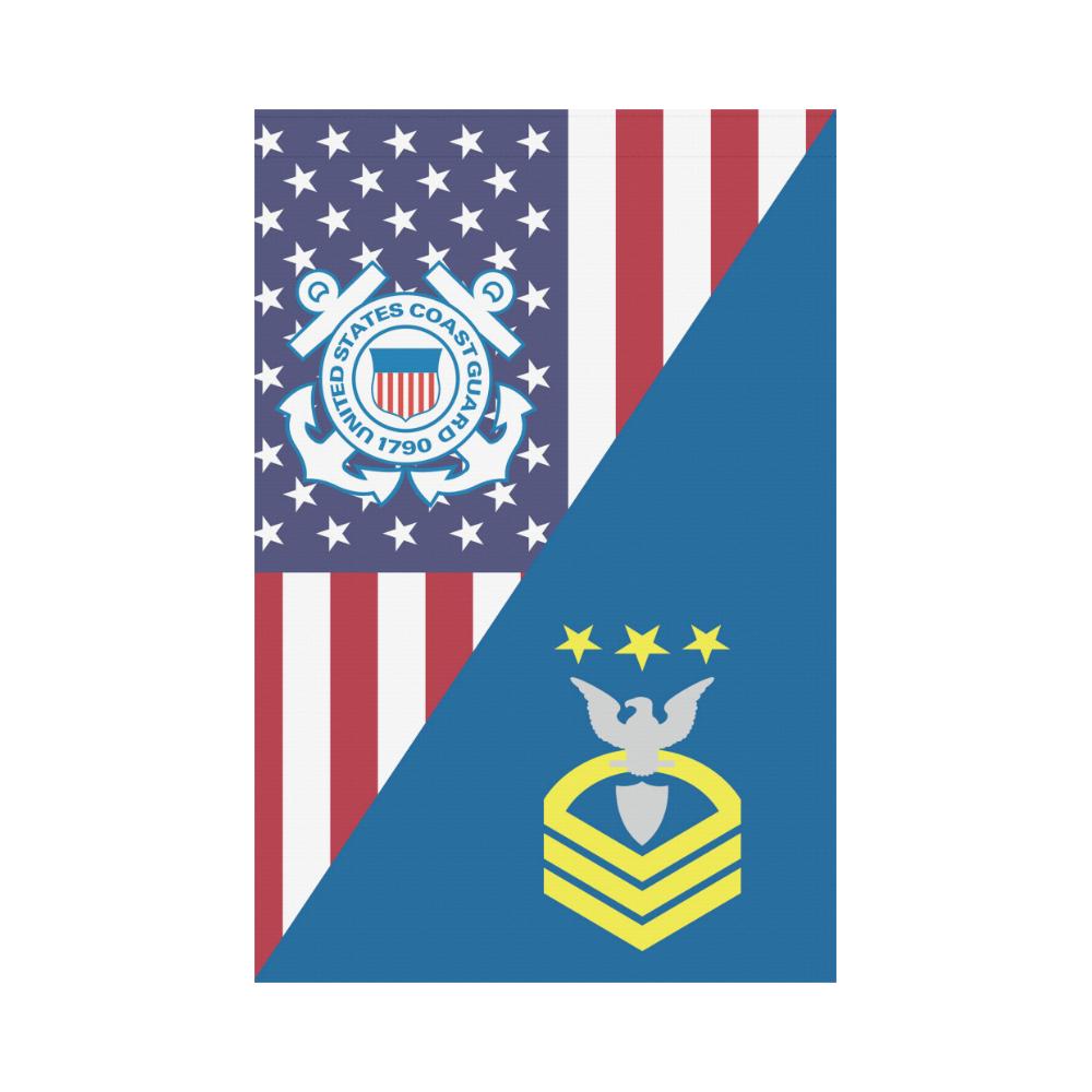 US Coast Guard E-9 Master Chief Petty Officer Garden Flag/Yard Flag 12 inches x 18 inches Twin-Side Printing-GDFlag-USCG-Collar-Veterans Nation