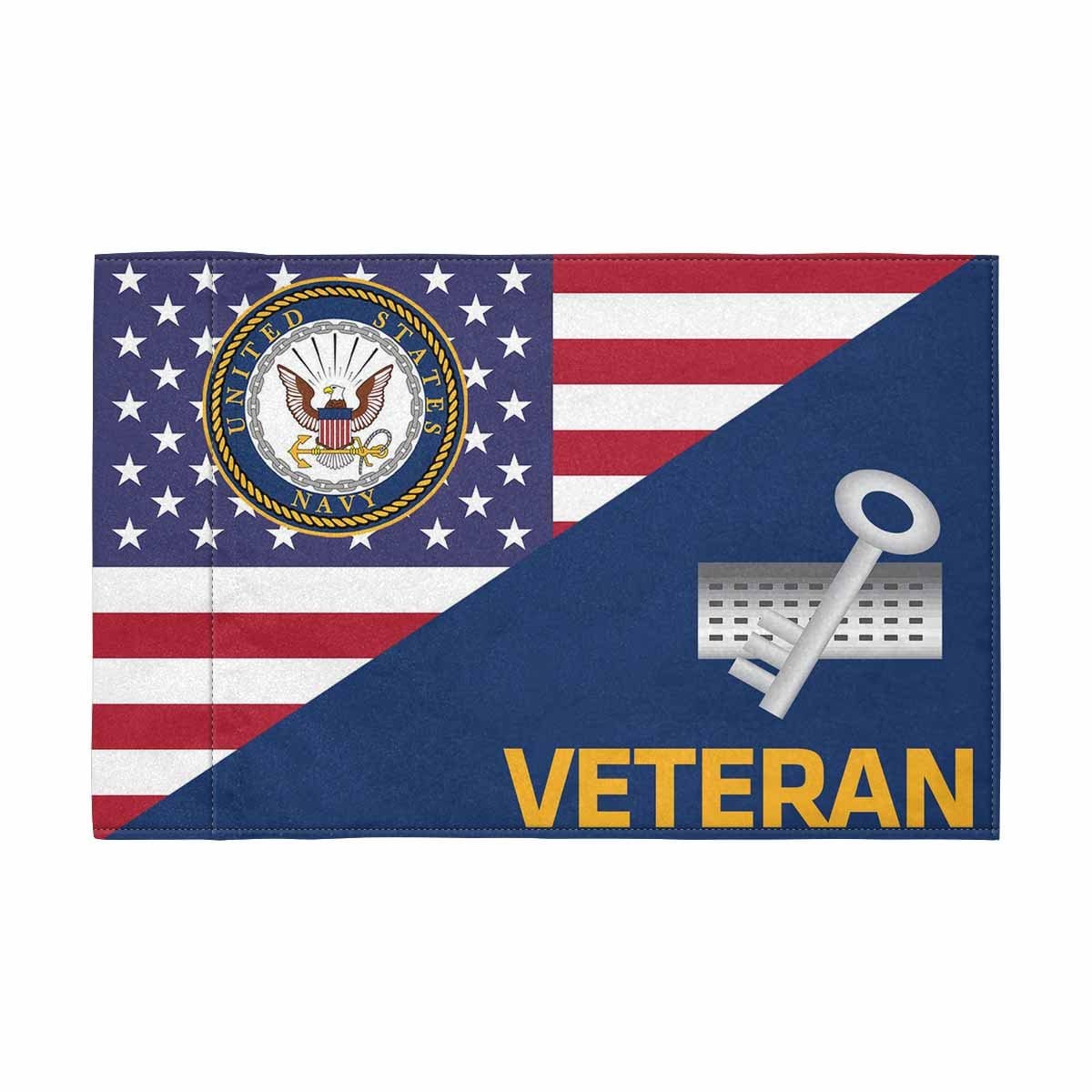 US Navy Disbursing Clerk Navy DK Veteran Motorcycle Flag 9" x 6" Twin-Side Printing D01-MotorcycleFlag-Navy-Veterans Nation