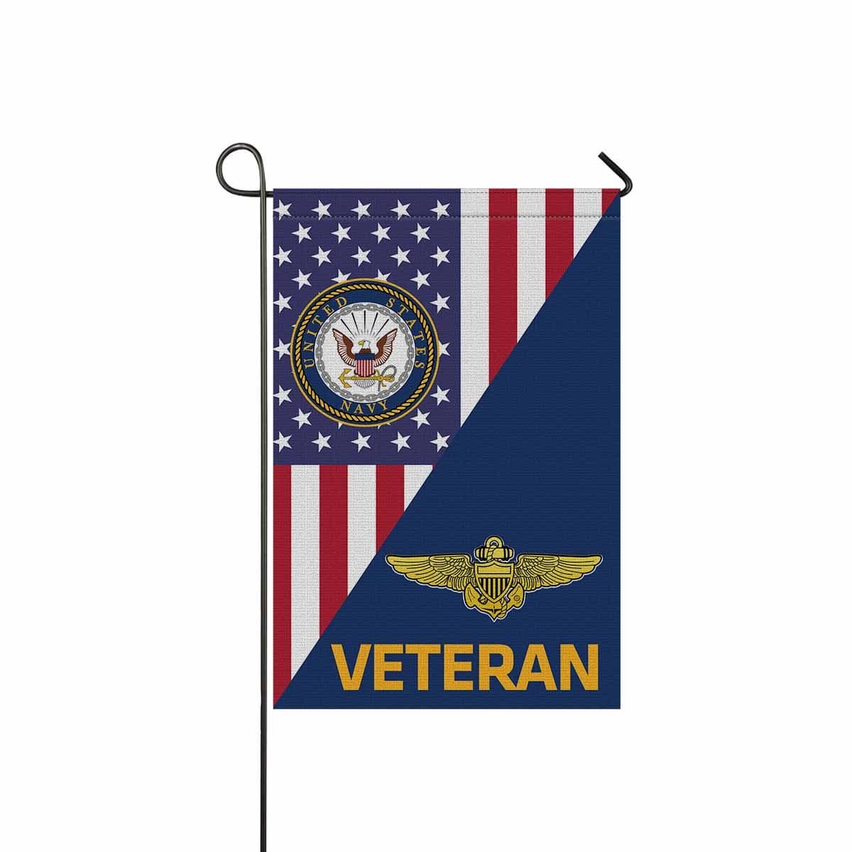 US Navy Naval Aviator Veteran Garden Flag/Yard Flag 12 inches x 18 inches Twin-Side Printing-GDFlag-Navy-Badge-Veterans Nation