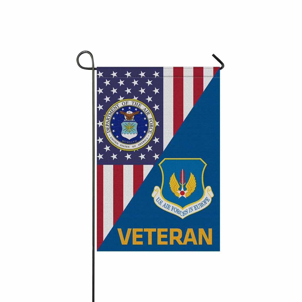 US Air Forces in Europe Veteran Garden Flag/Yard Flag 12 inches x 18 inches Twin-Side Printing-GDFlag-USAF-Shield-Veterans Nation
