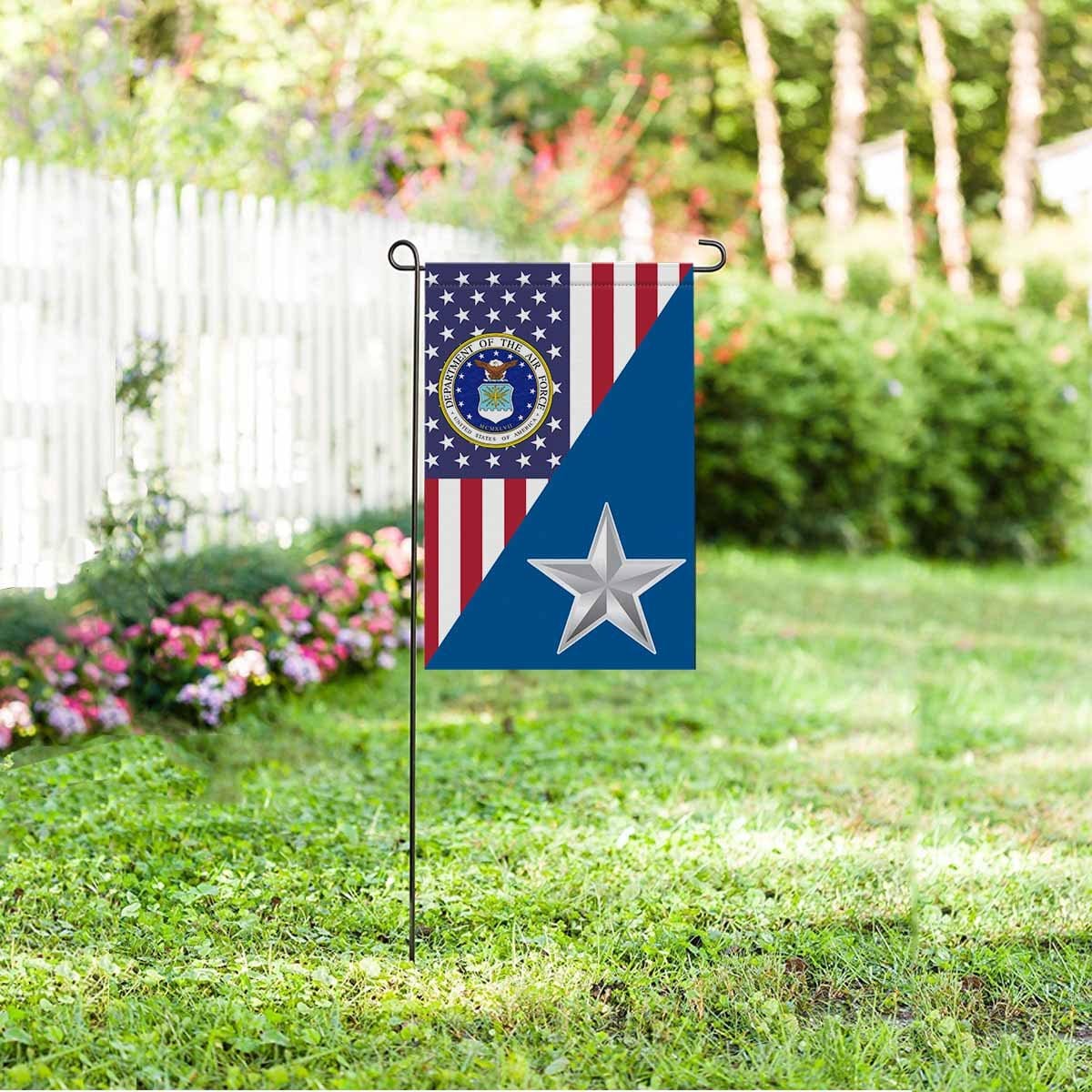 US Air Force O-7 Brigadier General Brig O7 General Officer Garden Flag/Yard Flag 12 inches x 18 inches Twin-Side Printing-GDFlag-USAF-Ranks-Veterans Nation