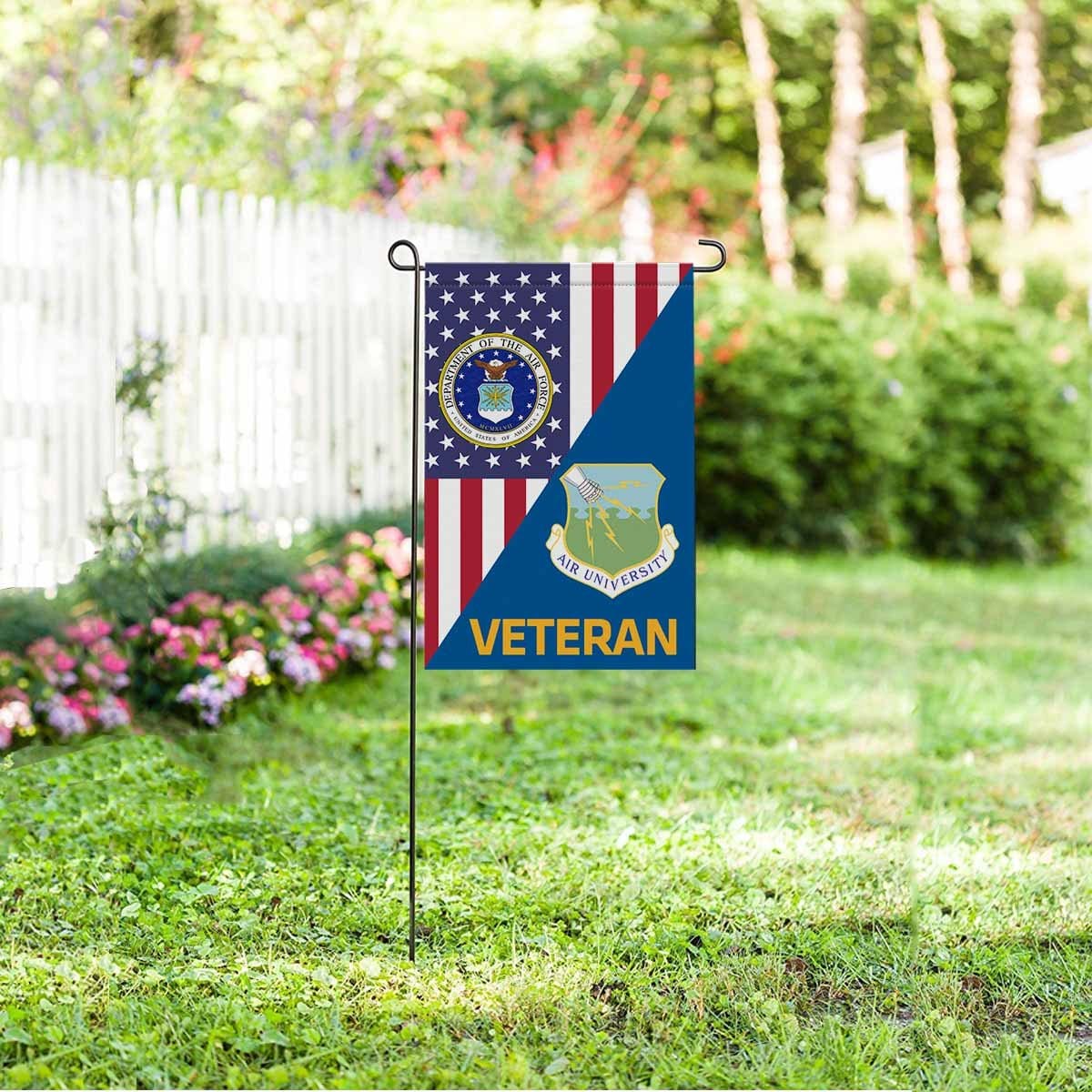 US Air Force Air University Veteran Garden Flag/Yard Flag 12 inches x 18 inches Twin-Side Printing-GDFlag-USAF-Shield-Veterans Nation