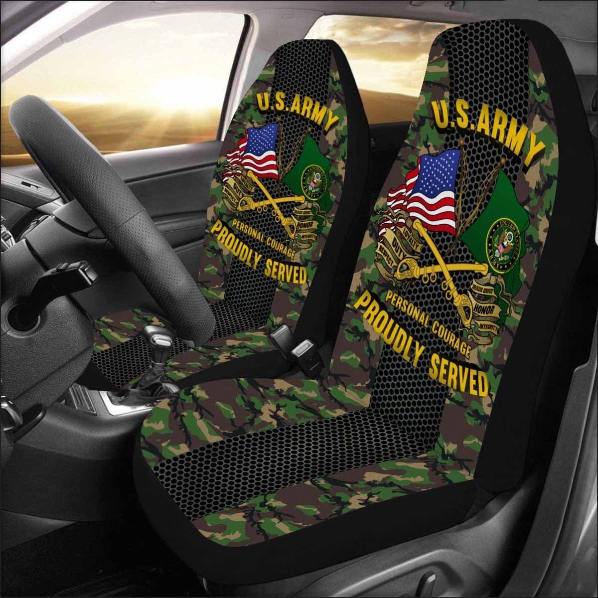 US Army Cavalry Car Seat Covers (Set of 2)-SeatCovers-Army-Branch-Veterans Nation