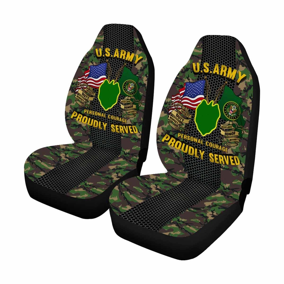 US Army 24th Infantry Division Car Seat Covers (Set of 2)-SeatCovers-Army-CSIB-Veterans Nation