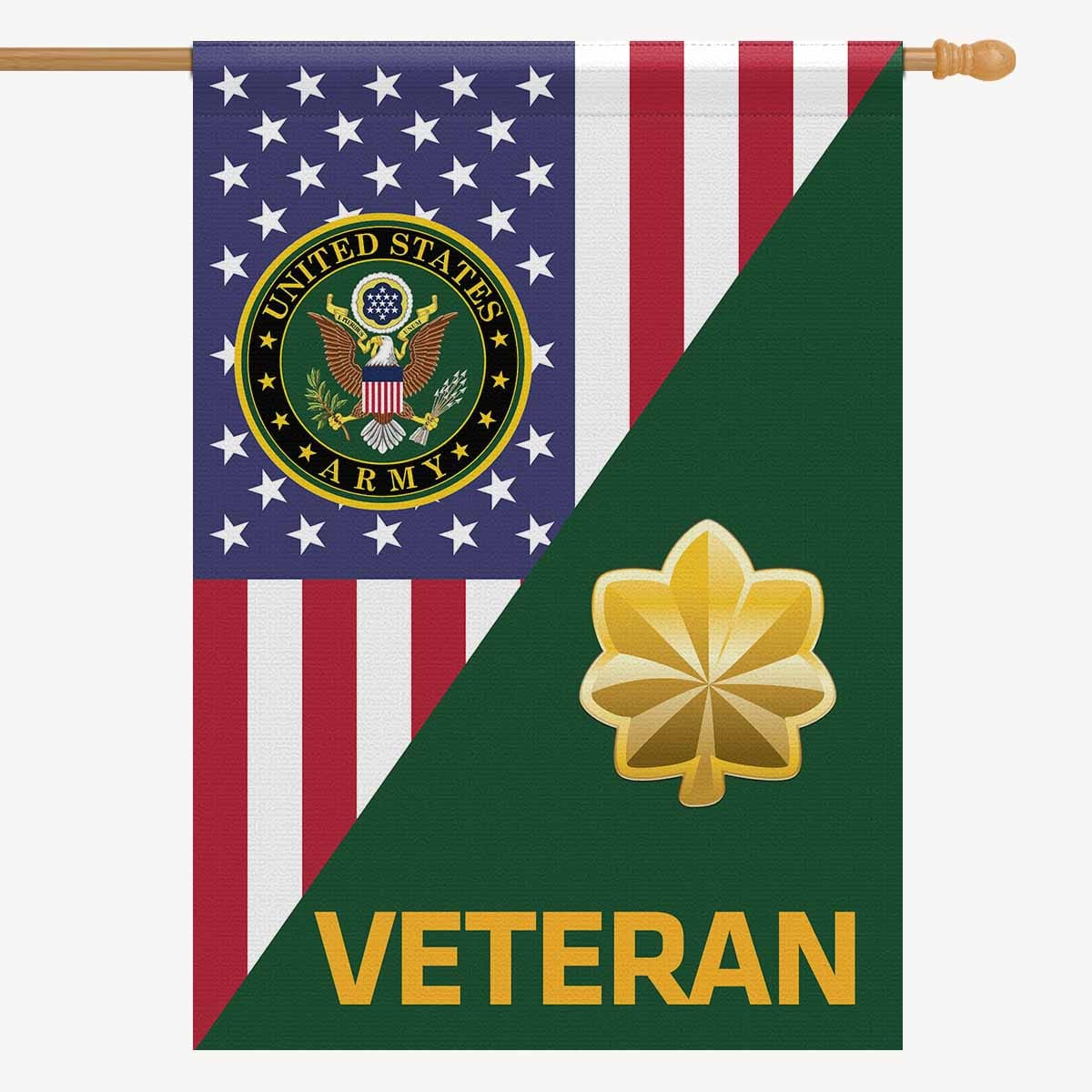 US Army O-4 Major O4 MAJ Veteran House Flag 28 Inch x 40 Inch 2-Side Printing-HouseFlag-Army-Ranks-Veterans Nation