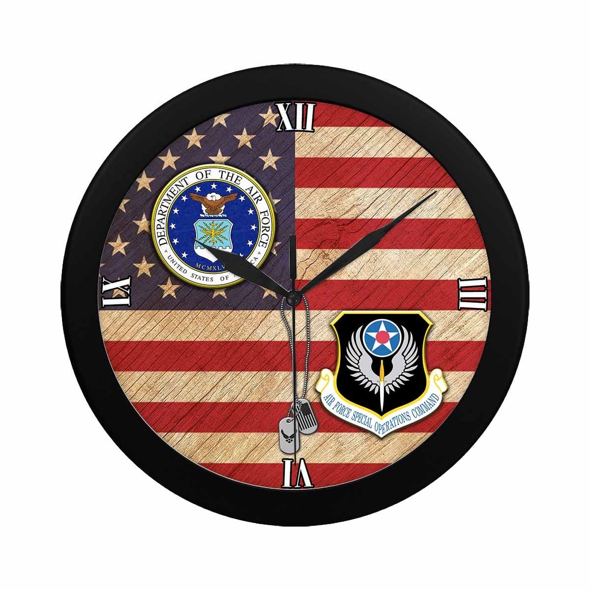 US Air Force Special Operations Command Wall Clock-WallClocks-USAF-Shield-Veterans Nation