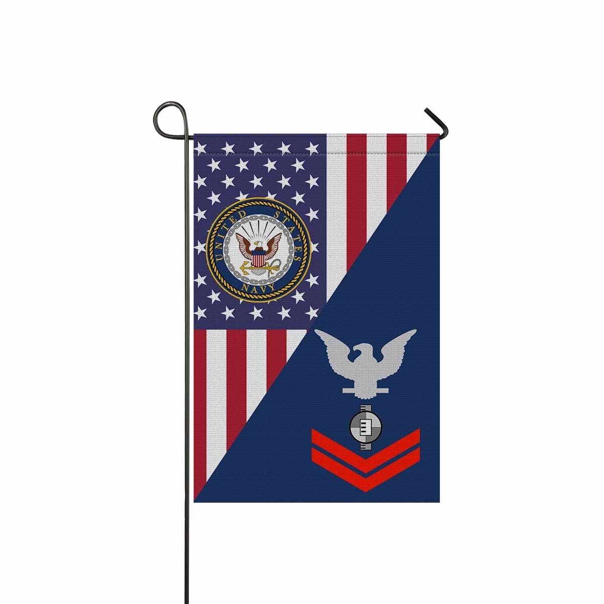 Navy Engineering Aide Navy EA E-5 Red Stripe Garden Flag/Yard Flag 12 inches x 18 inches Twin-Side Printing-GDFlag-Navy-Rating-Veterans Nation