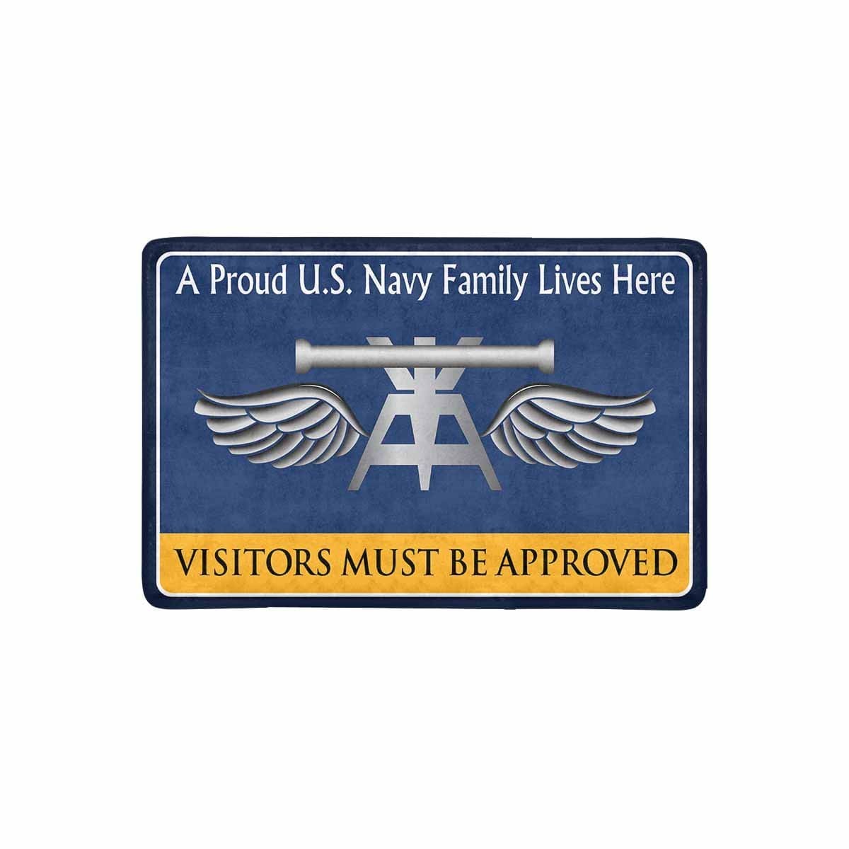 Navy Aviation Fire Control Tech Navy AQ Family Doormat - Visitors must be approved (23,6 inches x 15,7 inches)-Doormat-Navy-Rate-Veterans Nation
