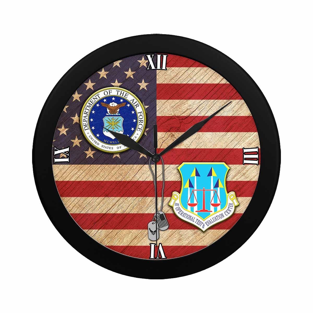 US Air Force Operational Test and Evaluation Center Wall Clock-WallClocks-USAF-Shield-Veterans Nation