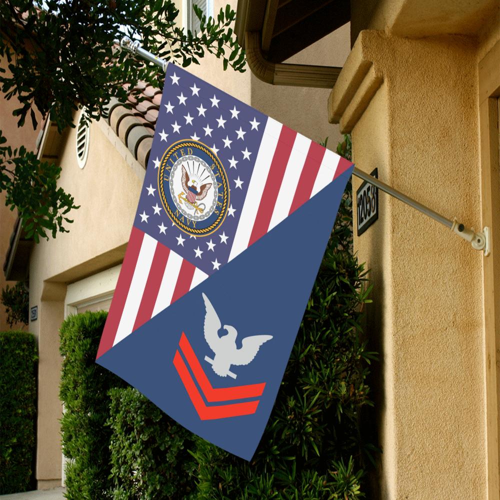 US Navy E-5 Petty Officer Second Class E5 PO2 Coll House Flag 28 inches x 40 inches-HouseFlag-Navy-Collar-Veterans Nation
