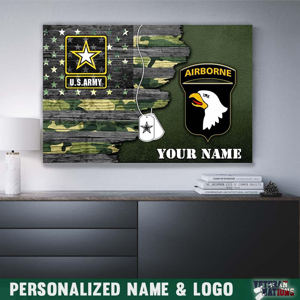 Personalized Canvas - U.S. Army CSIB - Personalized Name & Logo-Canvas-Personalized-Army-CSIB-Veterans Nation