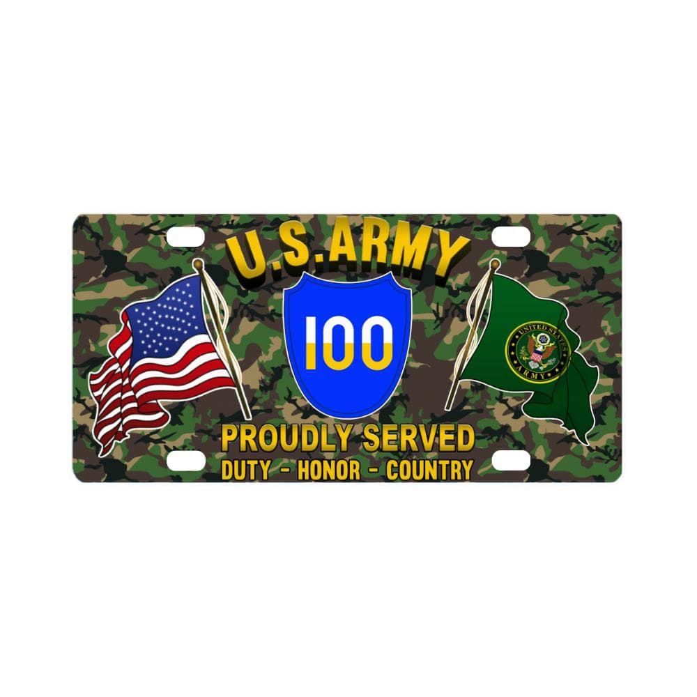 US ARMY 100TH TRAINING DIVISION - Classic License Plate-LicensePlate-Army-CSIB-Veterans Nation