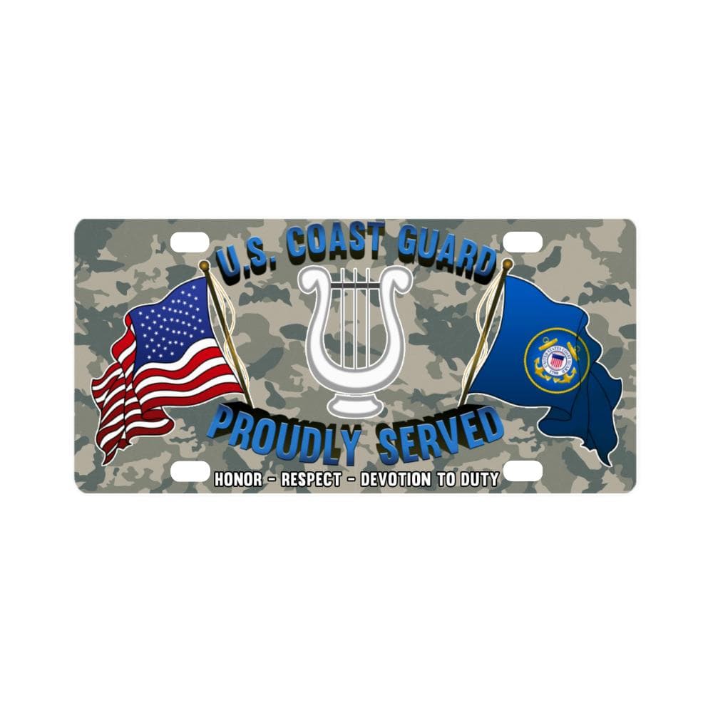 US Coast Guard Musician MU Logo- Classic License Plate-LicensePlate-USCG-Rate-Veterans Nation