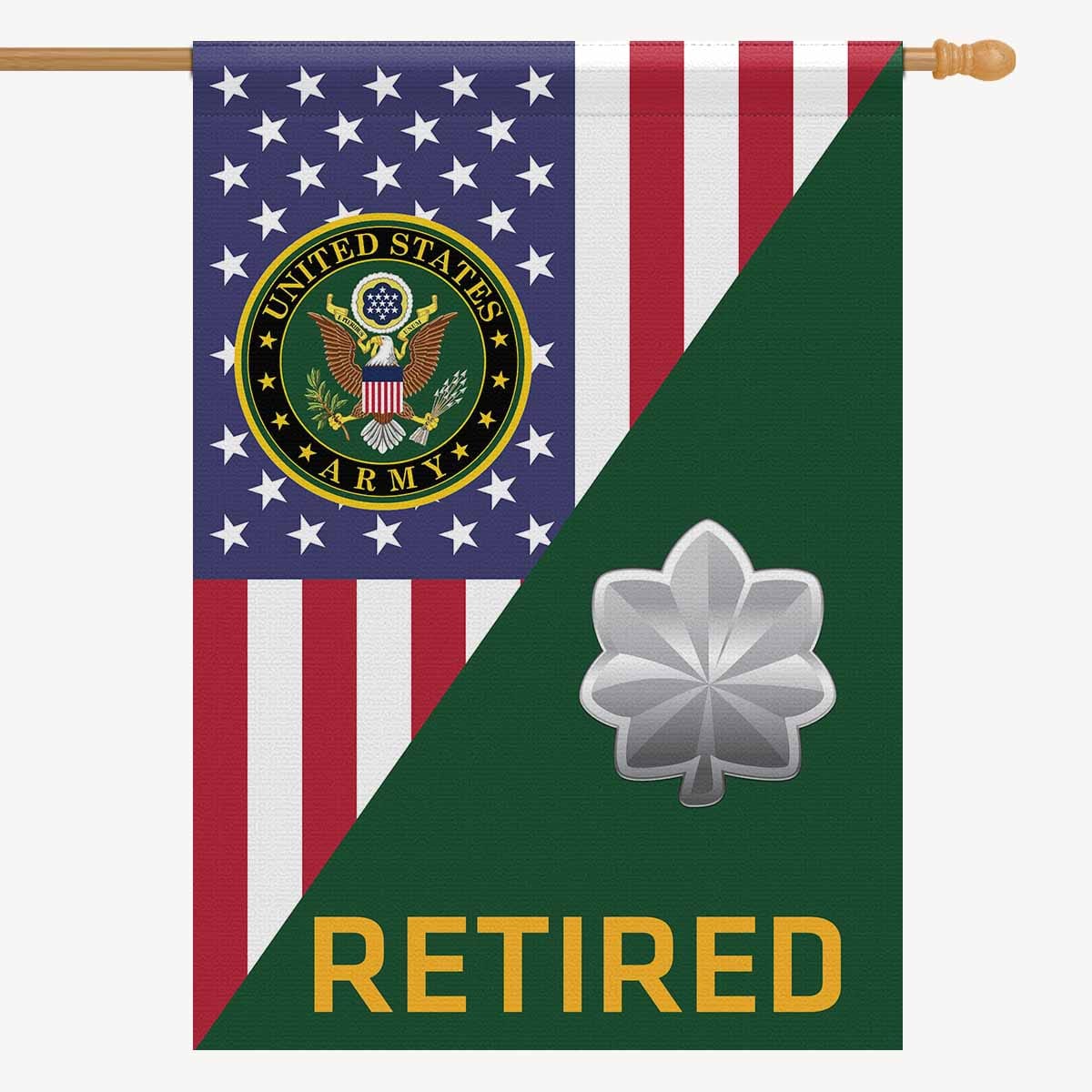 US Army O-5 Lieutenant Colonel O5 LTC Retired House Flag 28 Inch x 40 Inch 2-Side Printing-HouseFlag-Army-Ranks-Veterans Nation