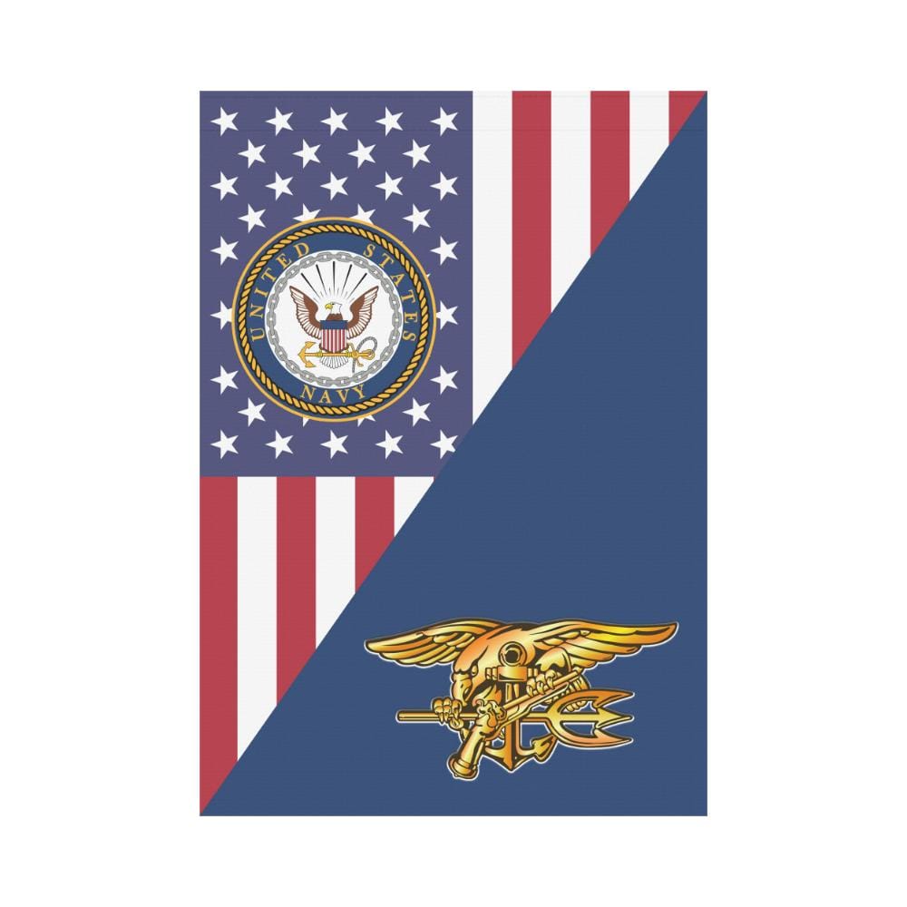 US Navy Special Warfare House Flag 28 inches x 40 inches Twin-Side Printing-HouseFlag-Navy-Badge-Veterans Nation